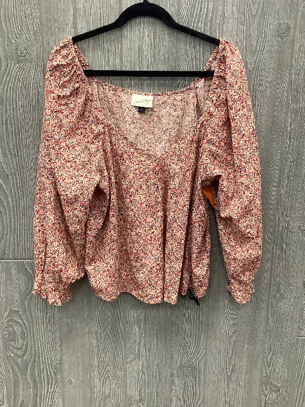 Top Long Sleeve By Universal Thread In Floral Print, Size: Xl