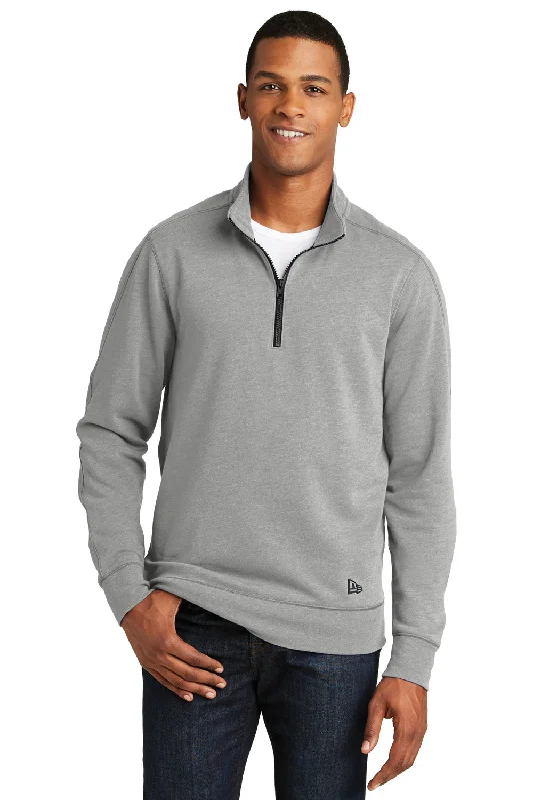 New Era Mens Fleece 1/4 Zip Sweatshirt - Heather Shadow Grey