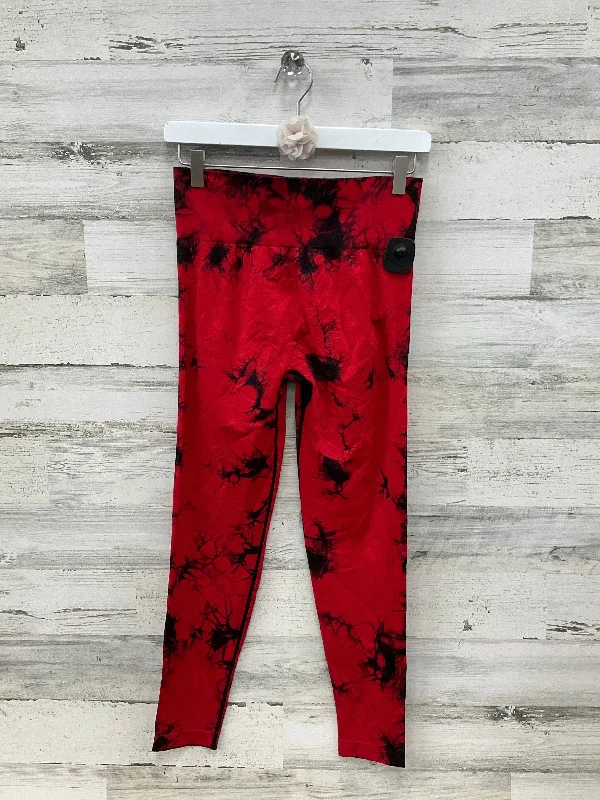 Athletic Leggings By Cmc In Red, Size: L