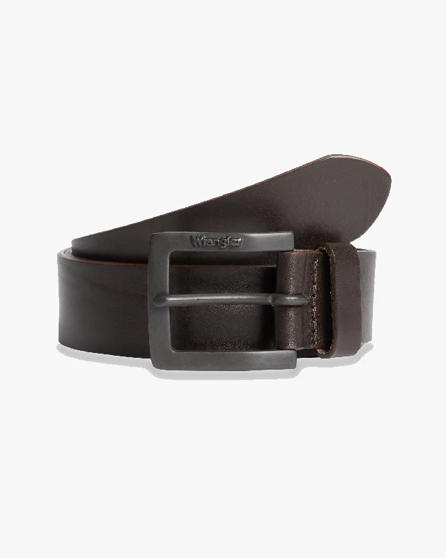 Wrangler Kabel Buckle Leather Belt - Brown