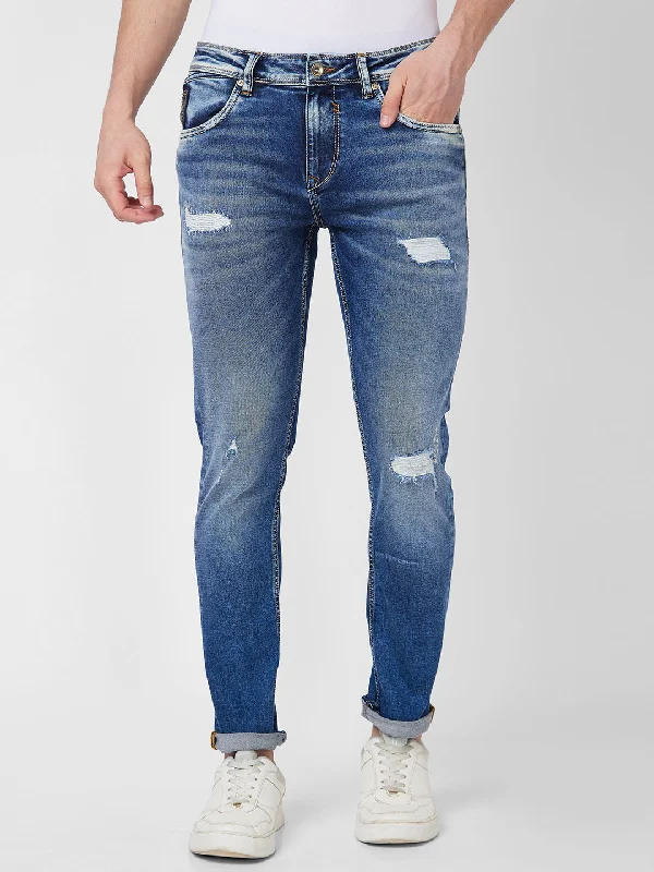 Spykar Low Rise Slim Fit Blue Jeans For Men