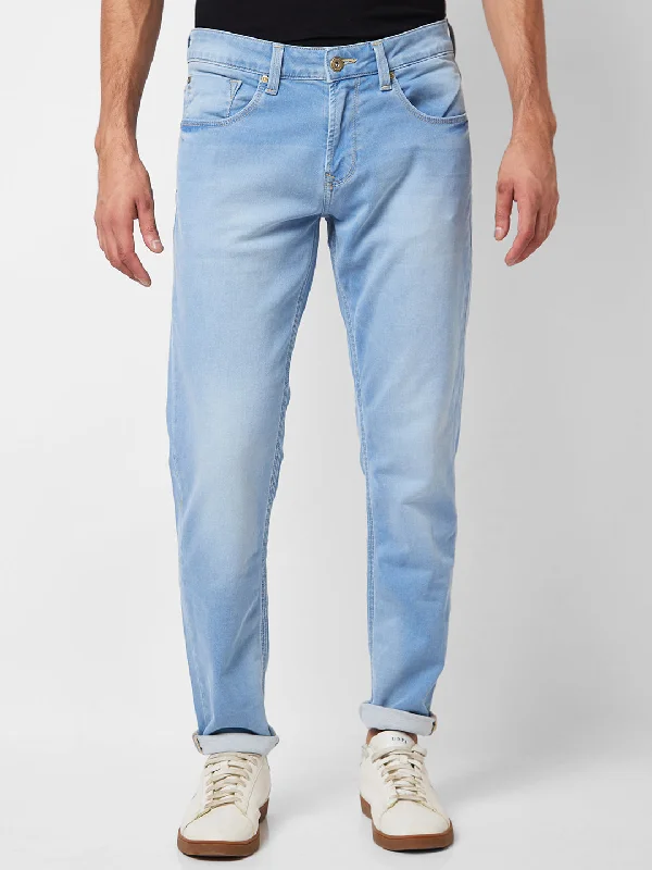 Spykar Low Rise Super Slim Fit Blue Jeans For Men