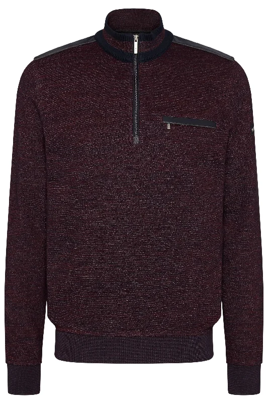 Long Sleeve 1/4 Zip Knit Burgundy 8550-25075