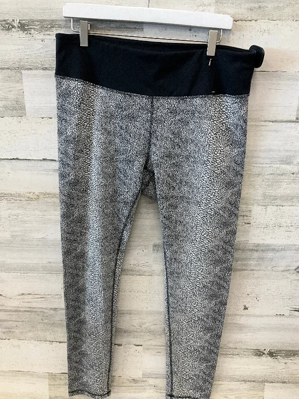 Athletic Leggings By Calia In Black & Silver, Size: Xl