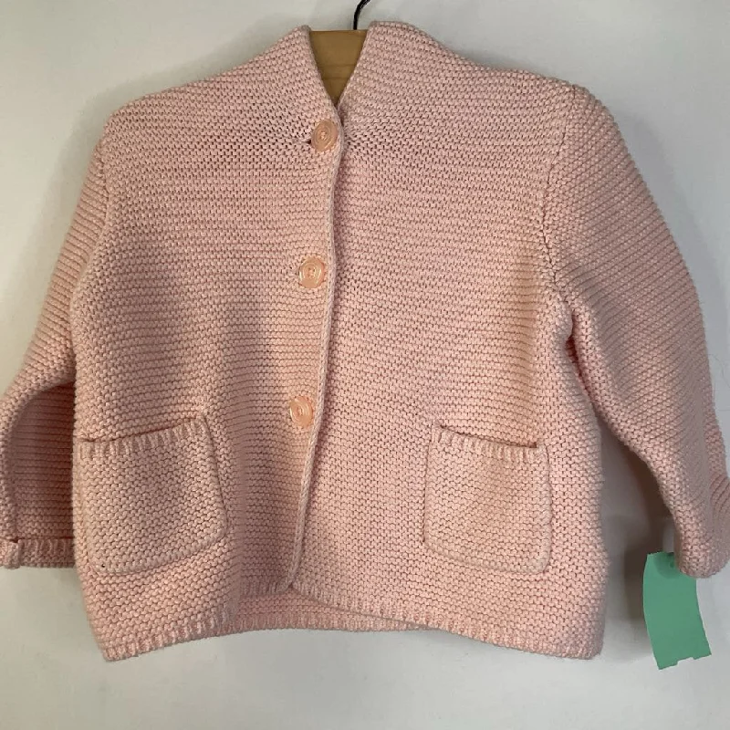 Size 6-12m: Gap Light Pink Knitted Button-Up Hoodie W/Ears