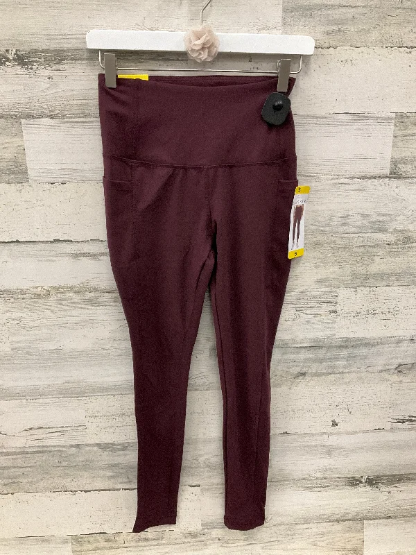 Athletic Leggings By Danskin In Maroon, Size: S