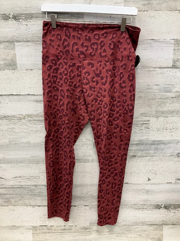 Athletic Leggings By Clothes Mentor In Red, Size: L