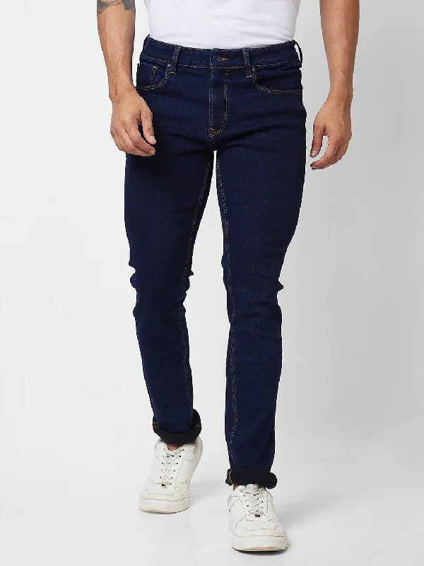 Spykar Mid Rise Regular Fit Blue Jeans For Men