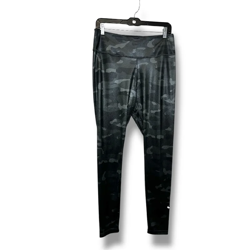 Athletic Leggings By Nike Apparel In Camouflage Print, Size: L