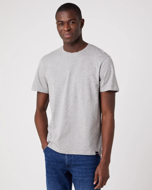 Wrangler 2-Pack Tees - Mid Grey Melee / White