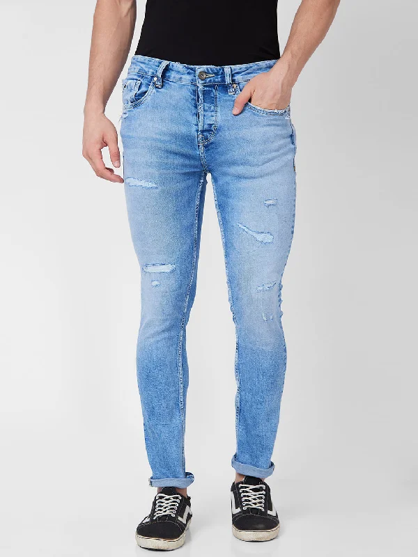 Spykar Low Rise Slim Fit Blue Jeans For Men