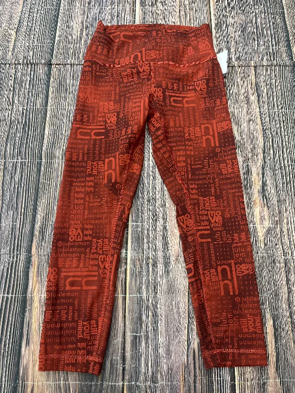 Athletic Leggings By Lululemon In Red, Size: 8