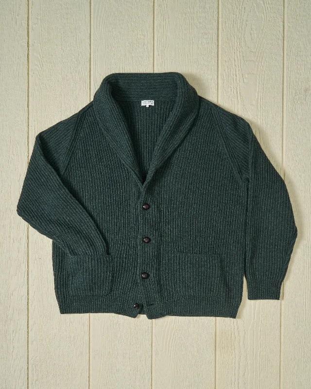 Chatham Shawl Collar Cardigan in Hunter Green