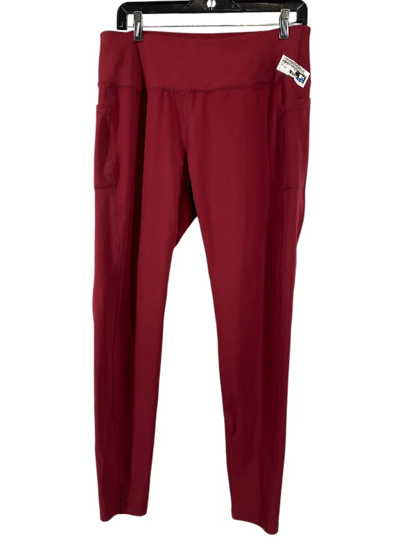 Athletic Leggings By Clothes Mentor In Red, Size: 2x