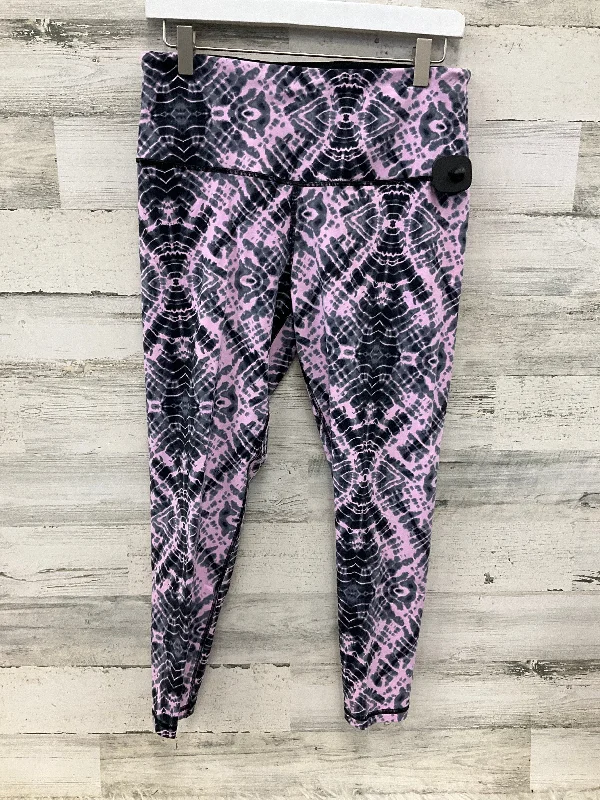 Athletic Leggings By Victorias Secret In Black & Pink, Size: L