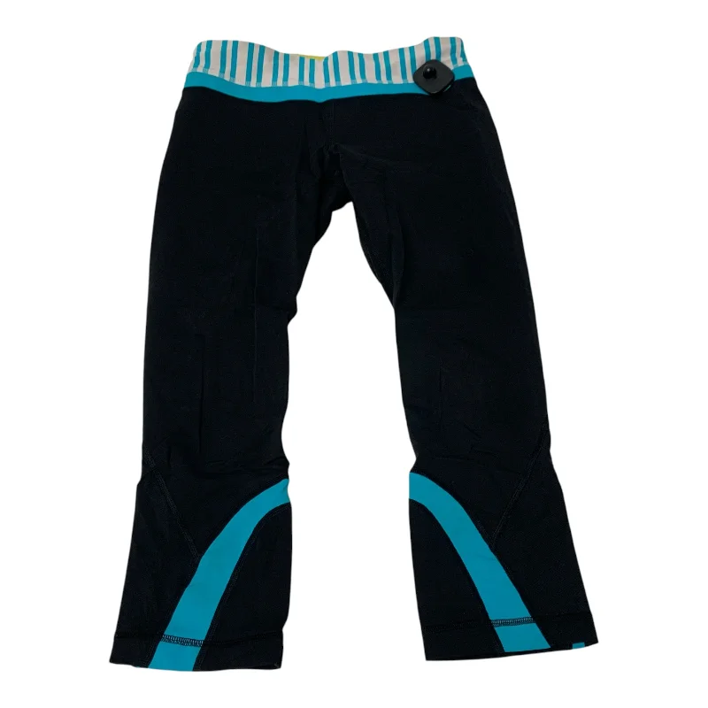 Athletic Leggings Capris By Lululemon In Black & Blue, Size: S