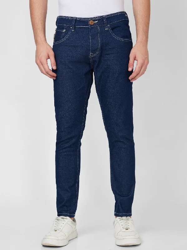 Spykar Mid Rise Regular Fit Blue Jeans For Men