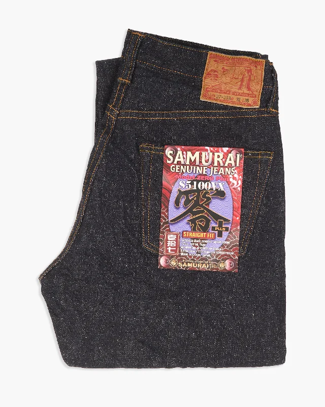 Samurai Jeans S5100VX 17oz Zero+ High Rise Straight Fit Selvedge Mens Jeans - Onewash