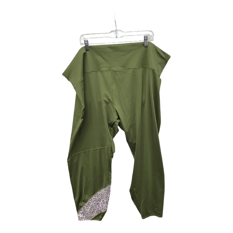 Athletic Leggings By Cme In Green, Size:4X