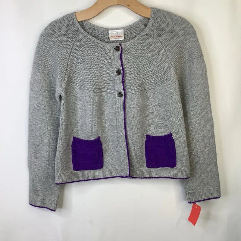 Size 10 (140): Hanna Andersson Grey Button-up Knitted Cardigan