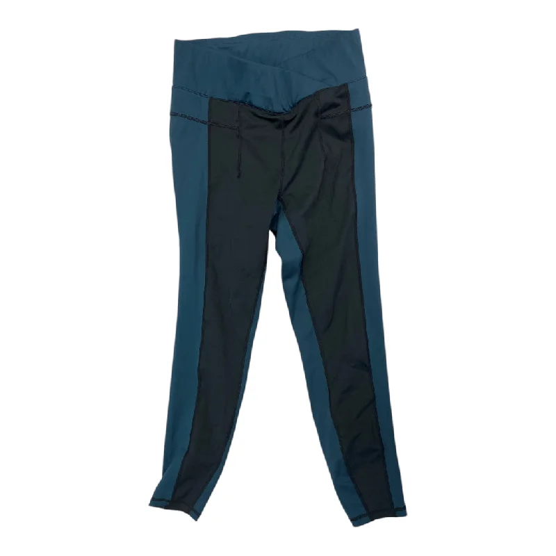 Athletic Leggings By Free People In Black & Blue, Size:M