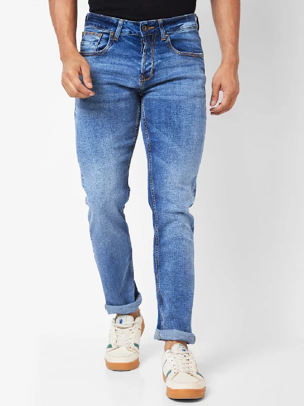 Spykar Low-Rise Slim Fit Blue Jeans For Men