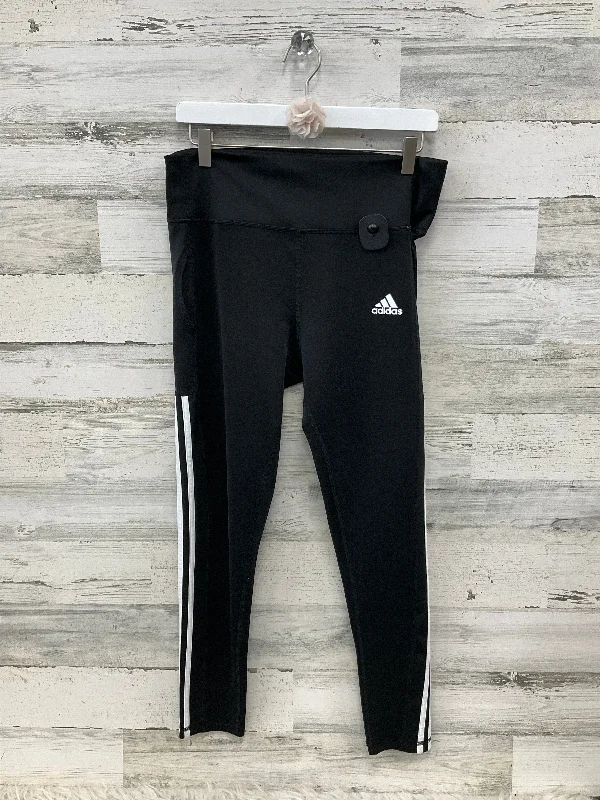 Athletic Leggings By Adidas In Black, Size: L