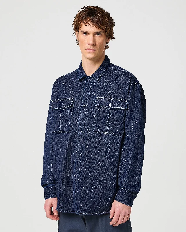 Wrangler Casey Jones Utility Shirt - Medium Indigo