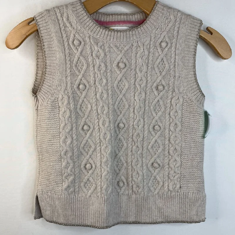 Size 9-10: Boden Creme Wool/Cotton Blend Cable Knitted Sweater Vest