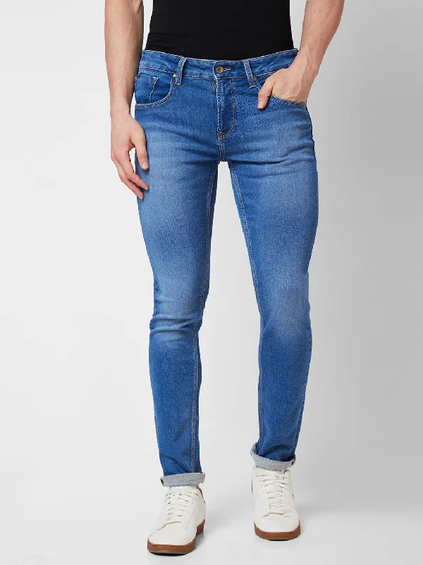 Spykar Low Rise Slim Fit Blue Jeans For Men