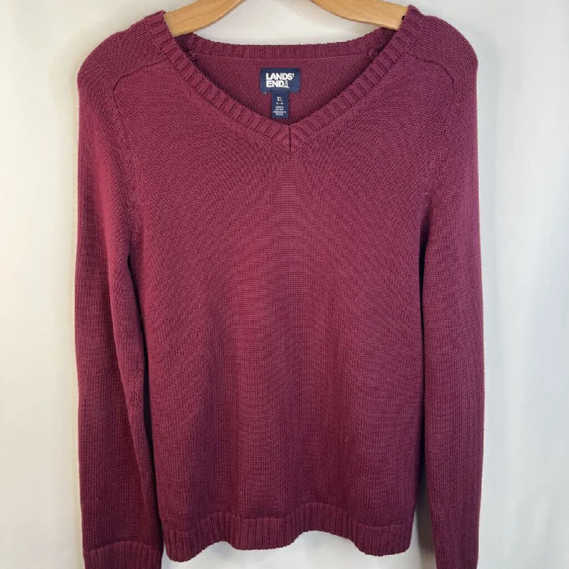 Size 14-16: Lands End Red Knitted Sweater