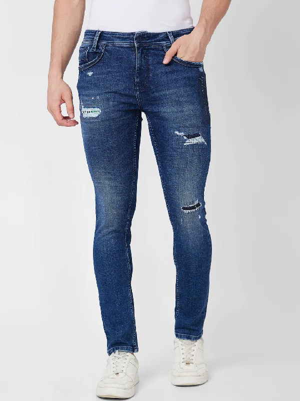 Spykar Low Rise Slim Fit Blue Jeans For Men