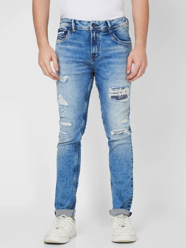 Spykar Low Rise Slim Fit Blue Jeans For Men