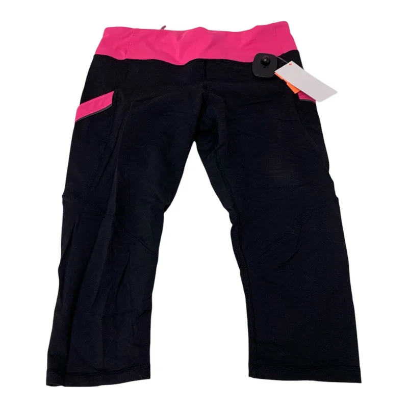 Athletic Leggings Capris By Lululemon In Black & Pink, Size: S