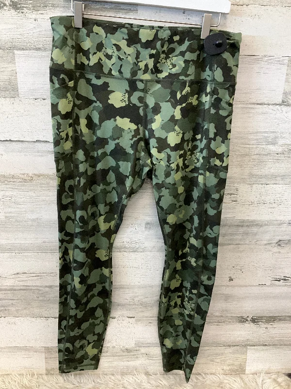 Athletic Leggings By Avia In Green, Size: Xl