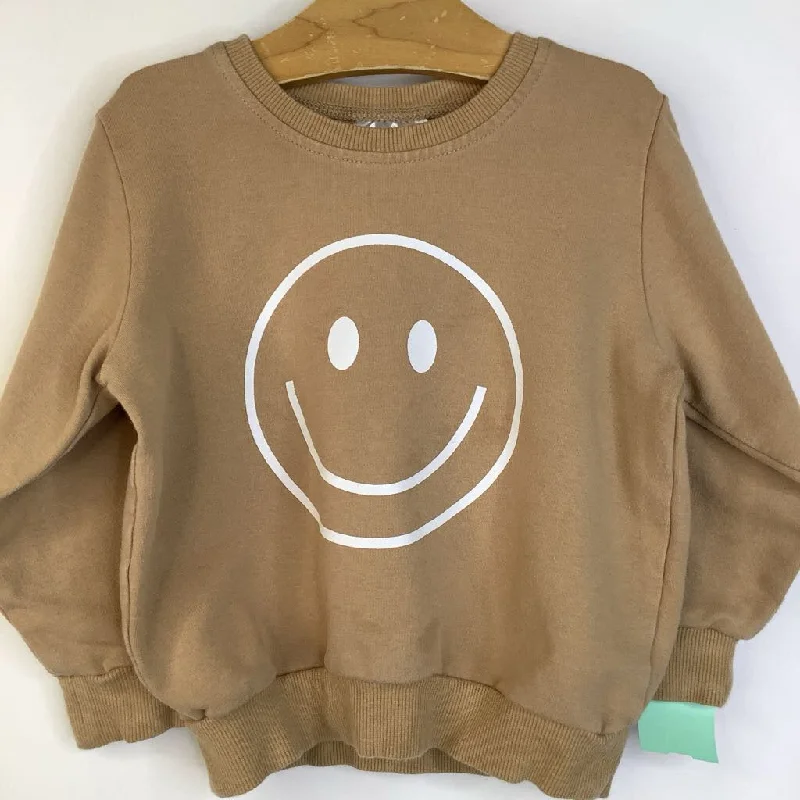 Size 2: Mebie Baby Tan Smiling Face Sweater