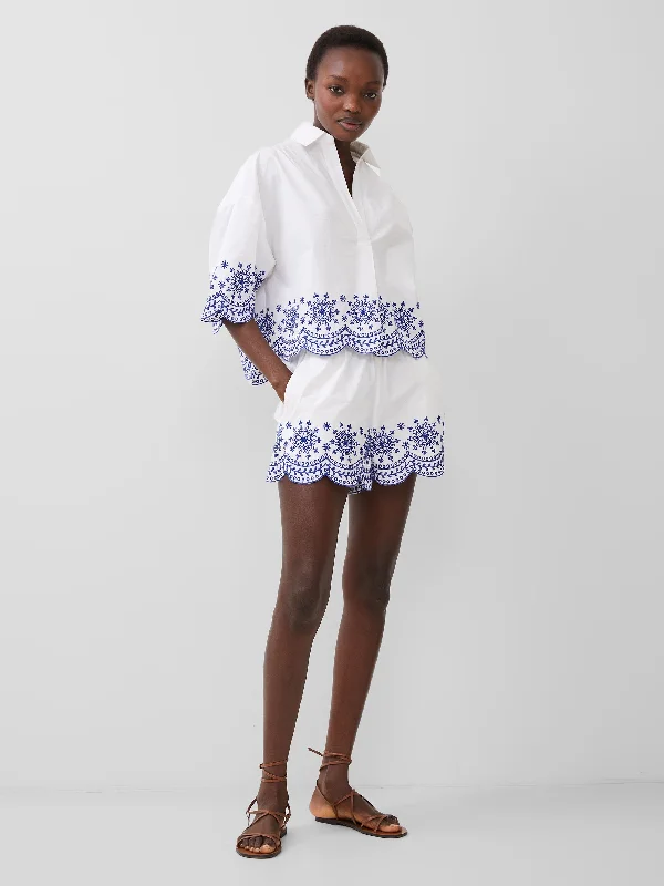 Alissa Cotton Embroidered Shorts