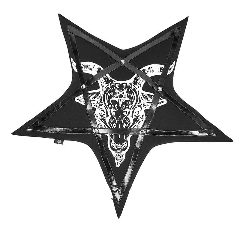 Gothic Sheepshead Printed Pentagram Pillow Case with Pillow Inner