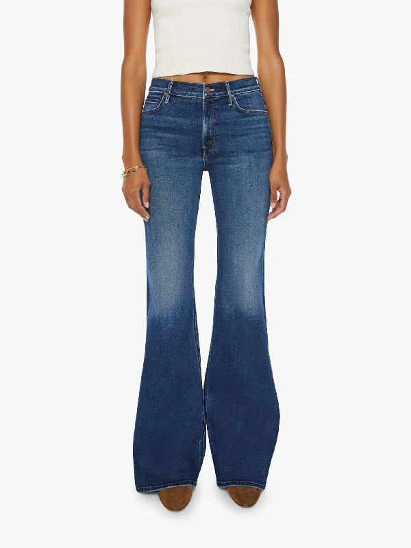 Jeans Vita Alta con Gamba Svasata Blu