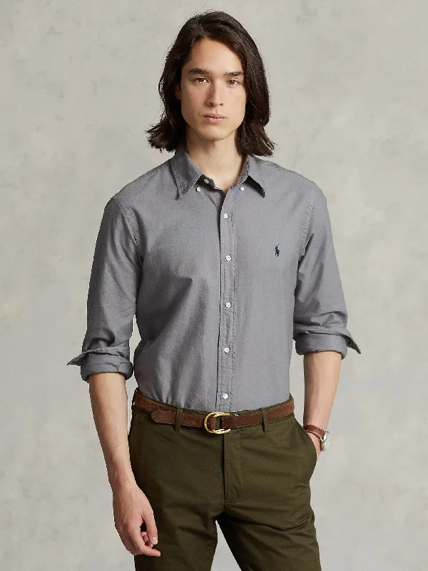 Camicia in Cotone Oxford Slim Filt Grigia