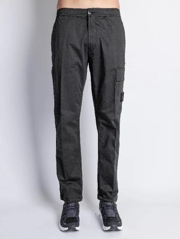 Pantaloni Cargo Ghost con Elastico Nero